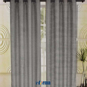 INFORMA- GORDEN - CURTAIN SET BLACKOUT GREY 135X250CM