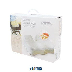 INFORMA- BANTAL DUDUK MEMORY FOAM U SHAPED SEAT CUSHION GREY 40X30X9CM