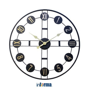 INFORMA - JAM DINDING BESI-IRON WIRE WALL CLOCK R001 65X65X4CM