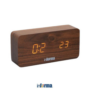 INFORMA JAM MEJA DIGITAL KAYU-DIGITAL WOOD ALARM TABLE CLOCK 712 BROWN