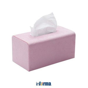 INFORMA - TEMPAT TISU-TISSUE BOX VELVET PINK 23.5X12.4X11.6CM