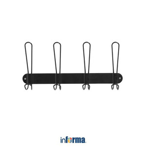 INFORMA - GANTUNGAN DINDING-WALL HOOKS 4 0752 39X18X6CM BLACK