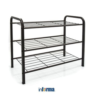 INFORMA - RAK SEPATU-BARTON 3 TIER SHOE RACK DARK BROWN