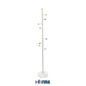 INFORMA - GANTUNGAN BAJU-CLOTH HANGER W/ WHT WOODEN BALLS H171CM