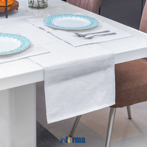 TAPLAK MEJA TABLE RUNNER SET RIBBED 1803 WHITE