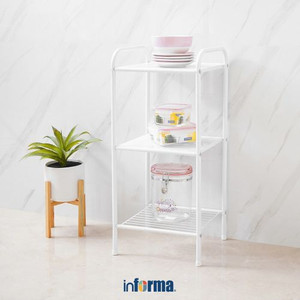 INFORMA - RAK PENYIMPANAN-3 TIER STORAGE SHELF 32X28X70CM WHITE