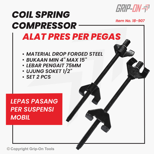 Grip-On Coil Spring Compressor Set Lepas Pasang Pres Per Pegas Mobil