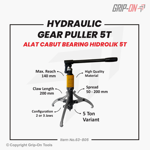 GRIP-ON HYDRAULIC GEAR PULLER ALAT CABUT BEARING RODA GIGI HIDROLIK