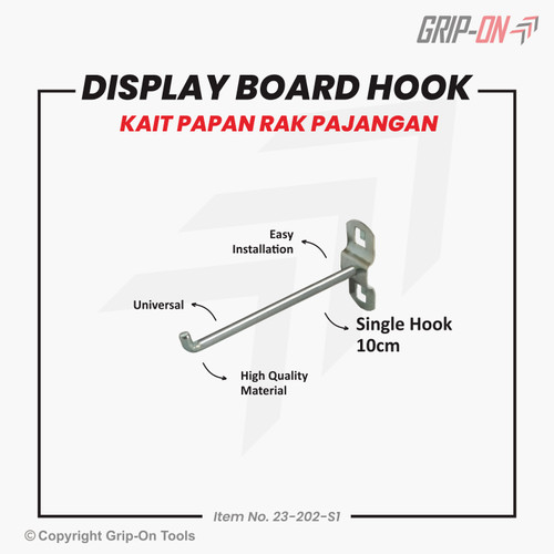 Grip-On Display Board Hook Kait Papan Rak Pajangan