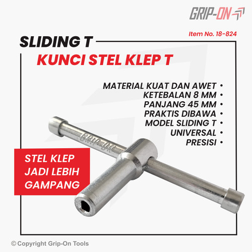 GRIP-ON SLIDING T / KUNCI SETEL KLEP MODEL T GRIP ON / SLIDING-T