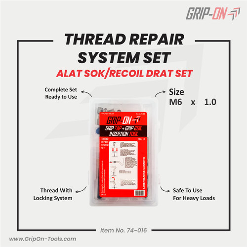 GRIP-ON THREAD REPAIR SYSTEM SET COIL THREAD REPAIR KIT