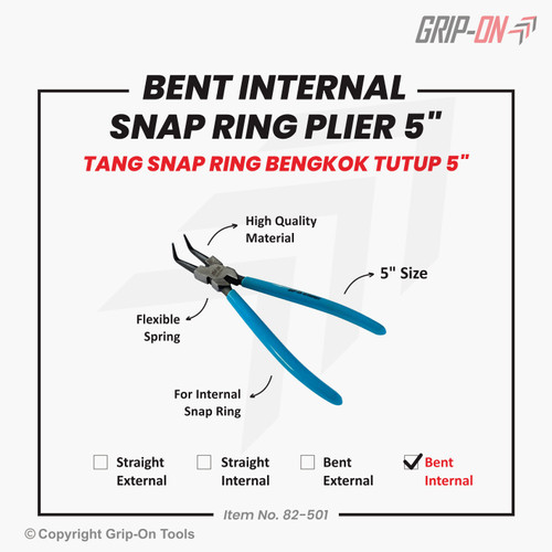 GRIP-ON TANG SNAPRING 5" TANG SPI CIRCLIP PLIERS 5 INCH (SE/SI/BE/BI)