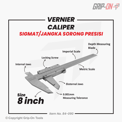 SIGMAT 6" 8" VERNIER CALIPER 6 IN 8 IN / JANGKA SORONG SIKMAT GRIP ON