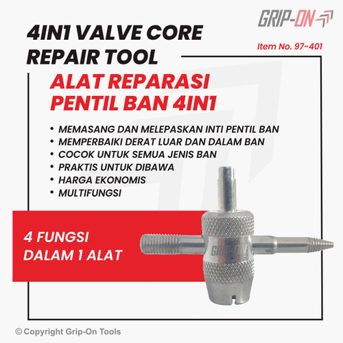 PEMBUKA PENTIL 4-IN-1 GRIP ON / 4IN1 VALVE CORE SCREWDRIVER GRIP-ON