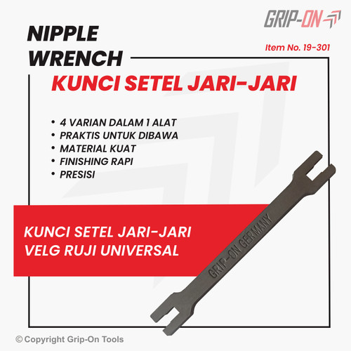 GRIP-ON ALAT STEL JARI JARI - NIPPLE WRENCH KUNCI STEL JARI RUJI VELG