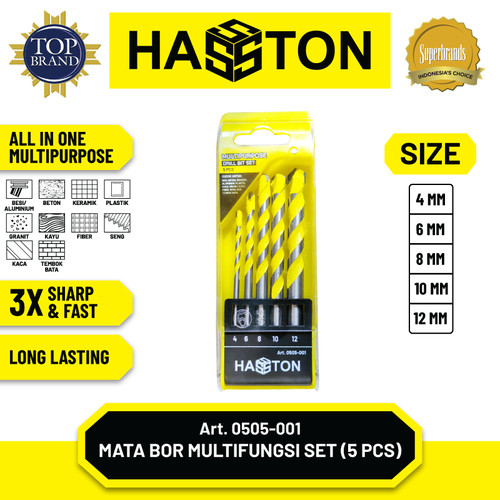 Hasston Mata Bor Multifungsi Set 5 Pcs / Drill Bit Set (0505-001)