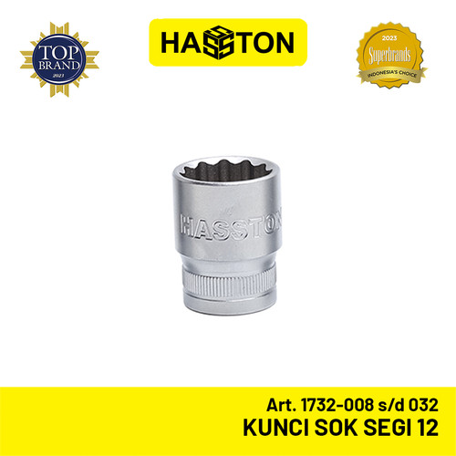 HASSTON Kunci Sok Chrome Segi 12 - Mata Sok 1/2'' (Art 1732)