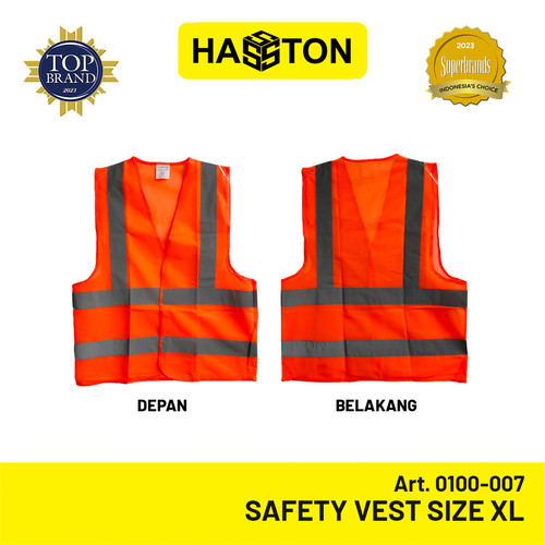 Hasston Safety Vest Size XL / Rompi Keselamatan Orange (0100-007)