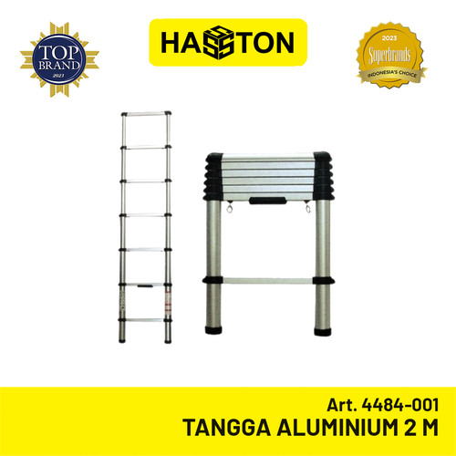 Hasston Tangga Aluminium / Tangga Lipat Teleskopik 2m (4484-001)