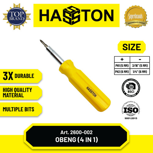 Hasston Obeng 4 in 1 Multifungsi Plus Minus (2600-002)