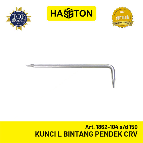 Hasston Kunci L Bintang Pendek CRV Tanpa Lubang (T04 - T50) (1862)