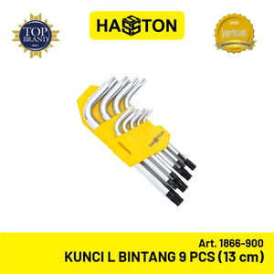 Hasston Kunci L Bintang 13cm T10-T50 (9Pcs) / Torx Hex Key (1866-900)