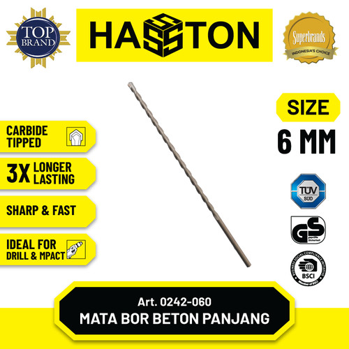 Hasston 10mm Mata Bor Beton Panjang / Masonry Drill Bits (0242-100)