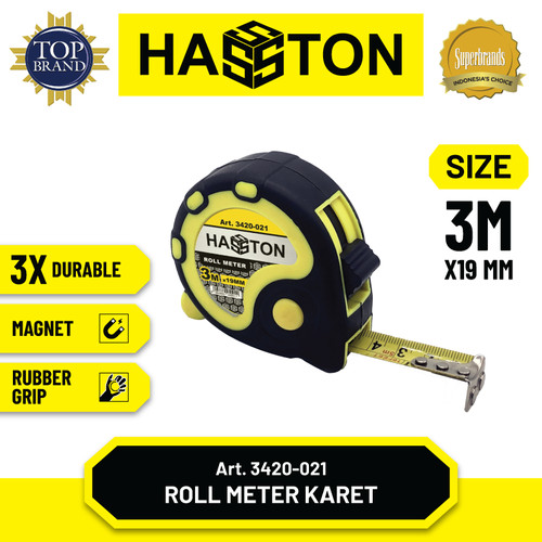 Hasston Roll Meter 10m x 25mm + Magnet / Tape Measure (3420-024)