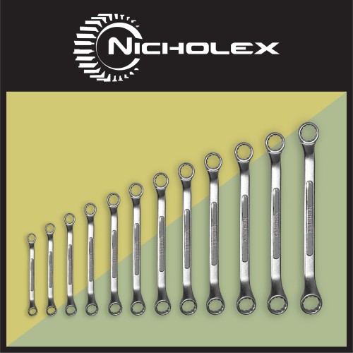 NICHOLEX Kunci Ring 12 pcs / Kunci Double Ring (6-32mm) (1650-012)