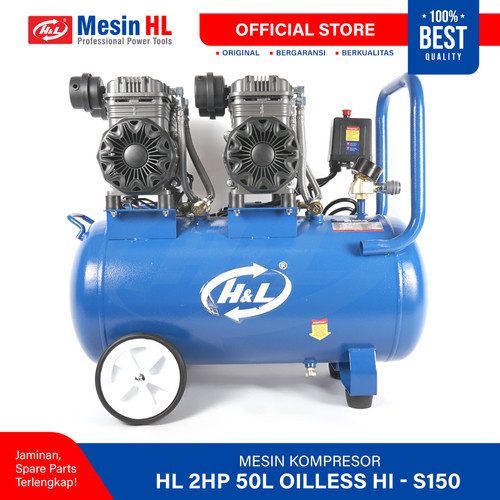 HL Mesin Kompressor Angin / Compressor HL 2HP 50L Oilless HI-S250