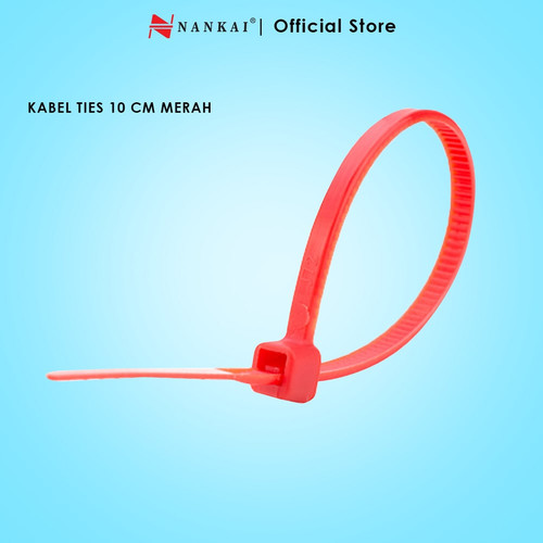 Kabel Ties Merah ukuran 10 cm - isi 100 pcs Nankai