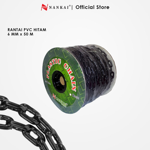 Rantai Plastik Meteran 6mm x 50m Hitam Nankai