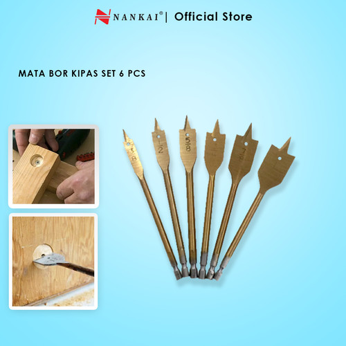 Nankai Mata Bor Kayu Model Kipas Set 6 Pcs