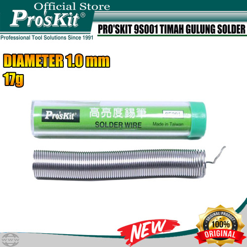 Timah Gulung Solder PROSKIT 9S001 1.0MM 17G 3M Kawat Solder ORIGINAL