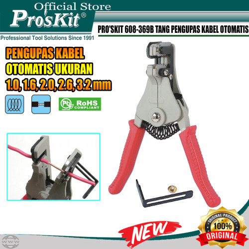 Tang Pengupas Kabel Otomatis Proskit 608-369B Wire Stripping Tool ORI