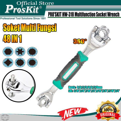 KUNCI SOCKET MULTIFUNGSI PRO'SKIT HW-318 ORIGINAL