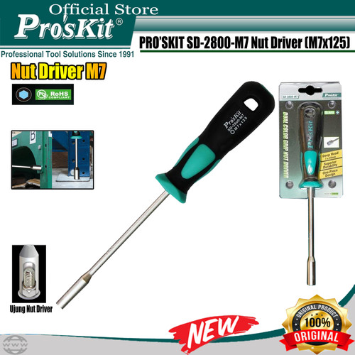 Obeng Nut Driver PRO'SKIT SD-2800-M7 7 X 125MM ORIGINAL