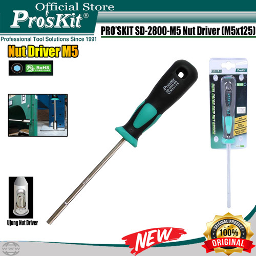 Obeng Nut Driver PRO'SKIT SD-2800-M5 5 X 125MM ORIGINAL