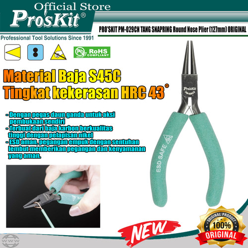 Tang Snapring PRO'SKIT PM-029CN Round Nose Plier (127mm) ORIGINAL