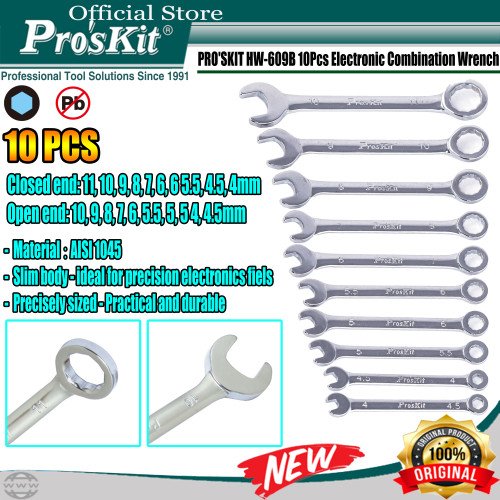 Kunci Ring Pass Mini PRO'SKIT HW-609B 10Pcs ORIGINAL