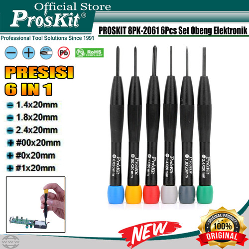 OBENG SET PRO'SKIT 8PK-2061 6 IN 1 ORIGINAL Obeng Set Teknisi Proskit