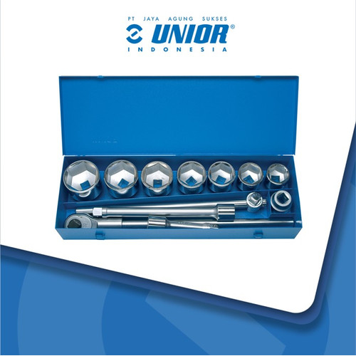 UNIOR Socket set 1" in metal box - Socket Set 1" Box Besi Tipe 199MB1