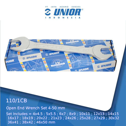 UNIOR Set of Open End Wrenches in Carton Box - 110/1CB