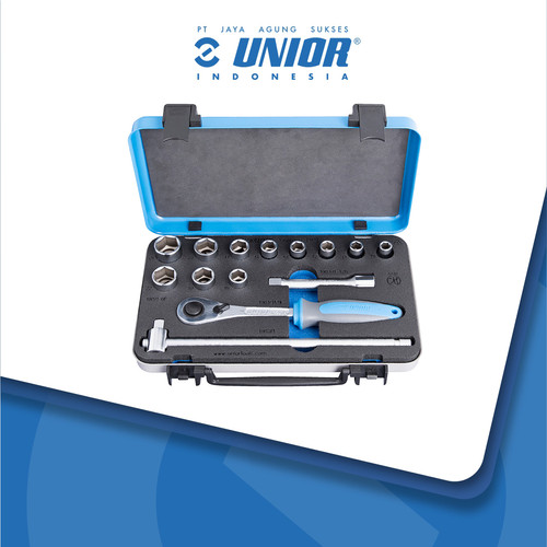 UNIOR Socket set 1/2" in metal box - 190BI6P14