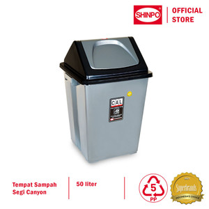 SHINPO Tempat Sampah Segi Canyon 50 L Indoor Outdoor SIP-848