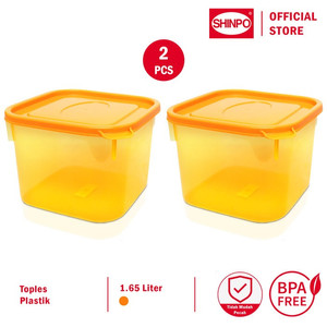 SHINPO COMBO 2 Toples Plastik Ukuran M 1.65L Tempat Cemilan Boccadillo