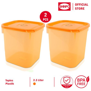 SHINPO COMBO 2 Toples Plastik Ukuran L 2.3L Tempat Cemilan Boccadillo