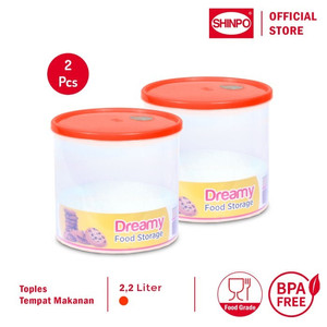 SHINPO COMBO 2 Toples Plastik Ukuran L 2.2L Tempat Cemilan Dreamy SIP