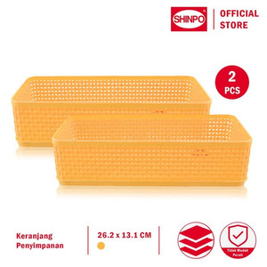 SHINPO COMBO 2 Keranjang Penyimpanan 26.5 x 13 CM Bakul Segi SPO-SIP