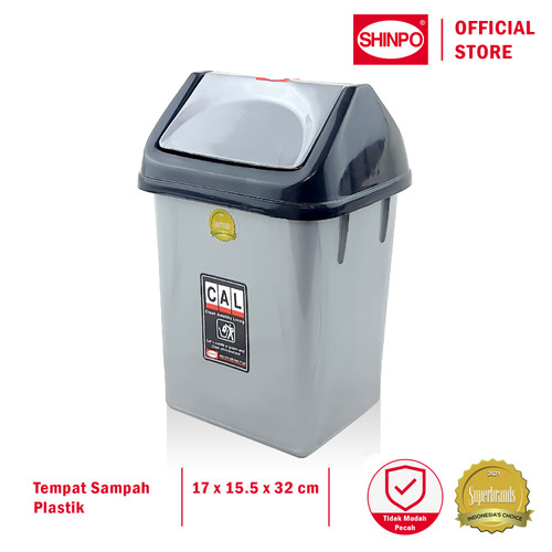 SHINPO Tempat Sampah Plastik Dengan Tutup Cal Trash Bin SPO-SIP-820S